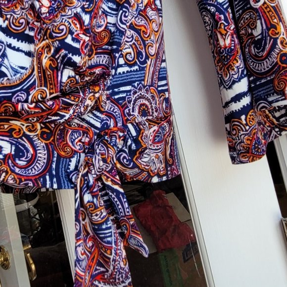 New Direction Multi color Long Sleeve Blouse Size Large - Picture 6 of 9